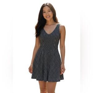 Zara A Line Flare Checkered Cocktail Dress